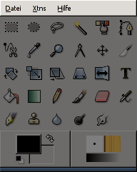 Die Menüleiste im Werkzeugfenster